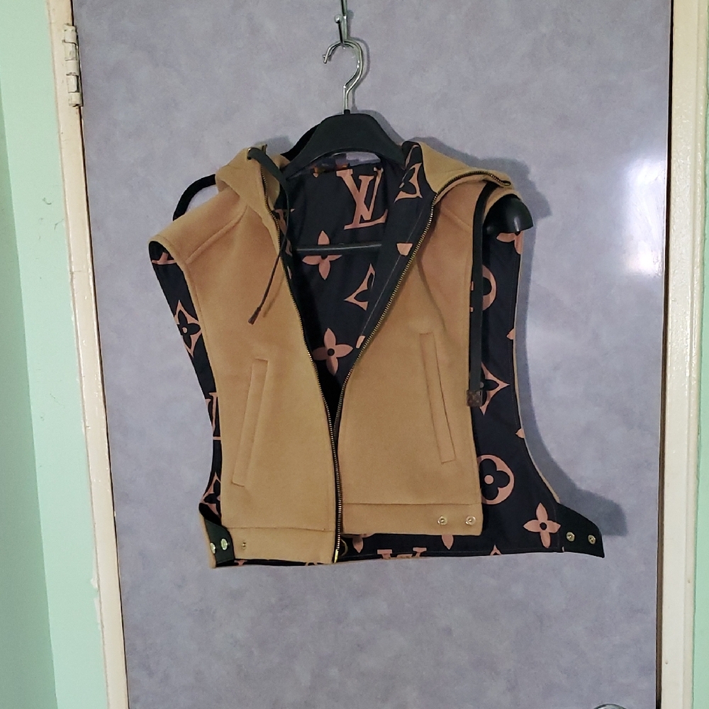 Louis Vuitton Tan Outerwear Vest With Hoodie